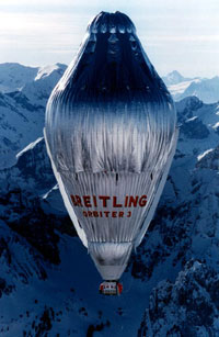 The winner Rozier balloon of Around the World Flight: the Breitling Orbiter 3